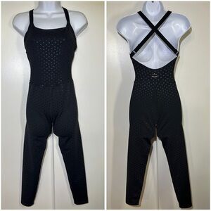 Beyond Yoga Activewear Jumpsuit Bodysuit Sprinkled Hearts Print Black Small